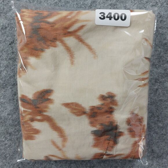 Talbots Dress Womens 20 Brown Beige Floral V Neck Sleeveless Linen Silk Pockets - Picture 13 of 13